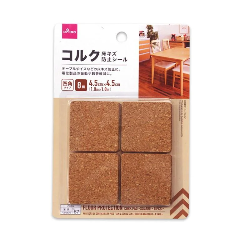 Floor Scratch Protection Cork Sheet Square Type Large 8Pcs