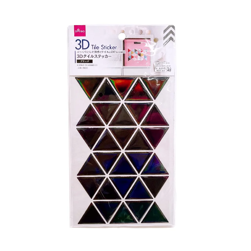 3D Tile Sticker Black