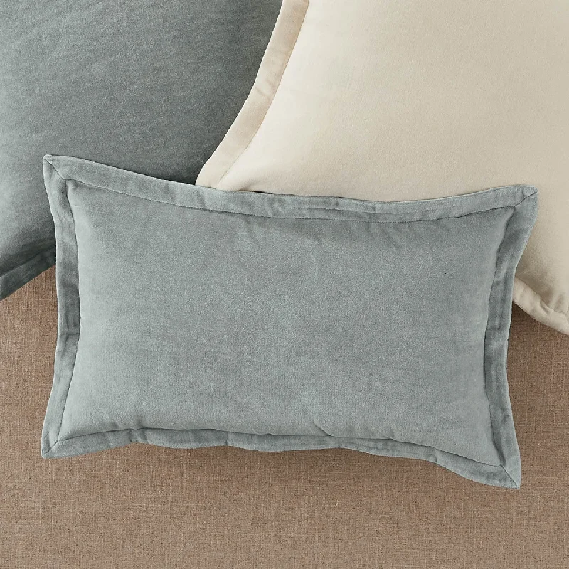 Velvet Pillow Cover 12" x 20" Mist  Set of 4 Park Designs