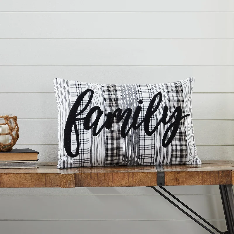 Sawyer Mill Black Family Pillow 14x22 VHC Brands