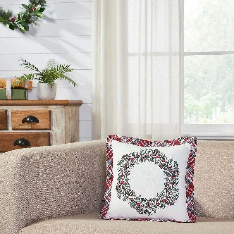 Gregor Plaid Wreath Pillow 12x12