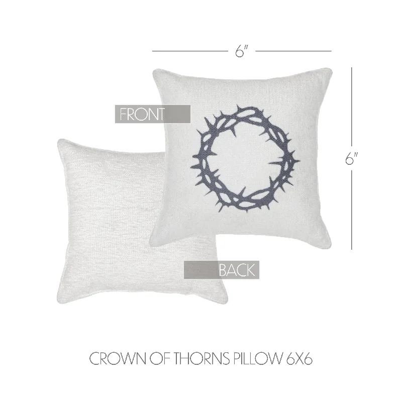 Risen Crown of Thorns Pillow 6x6