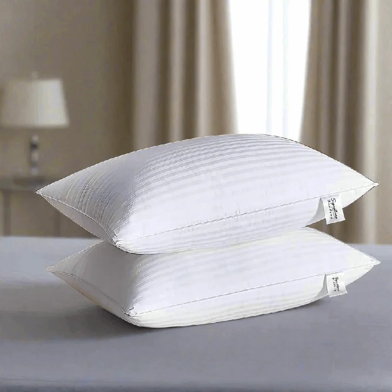 Hotel Quality Stripe Pillows Soft Support Bounce Hollowfibre Pillow pack of 1, 2, 4