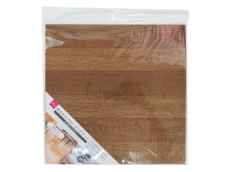 Pasting Floor Mat- Wood Pattern - Light Brown - 11.81 in x 11.81 in -