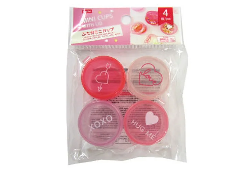 Clear Mini Cups with Lid Heart 0.47floz