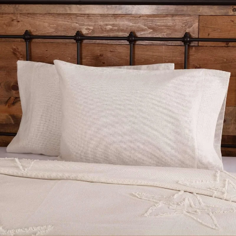 Burlap Antique White Standard Pillow Case Set of 2 21x30 VHC Brands