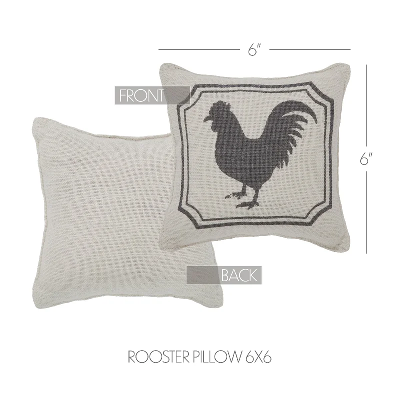 Finders Keepers Rooster Silhouette Pillow 6x6