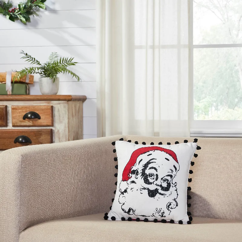 Annie Red Check Vintage Santa Pillow 12x12