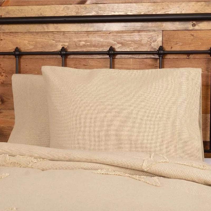 Burlap Vintage Standard Pillow Case Set of 2 21x30 VHC Brands