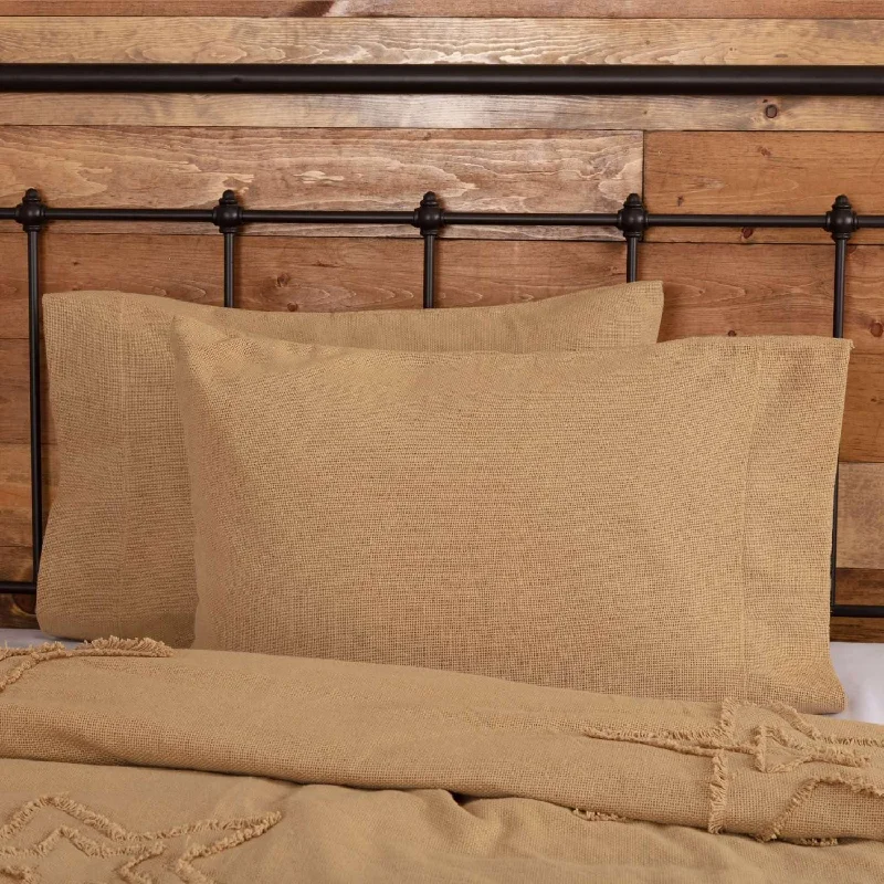 Burlap Natural Standard Pillow Case Set of 2 21x30 VHC Brands