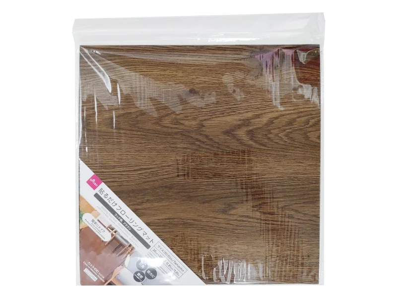 Pasting Floor Mat- Wood Pattern - Brown - 11.81 in x 11.81 in -