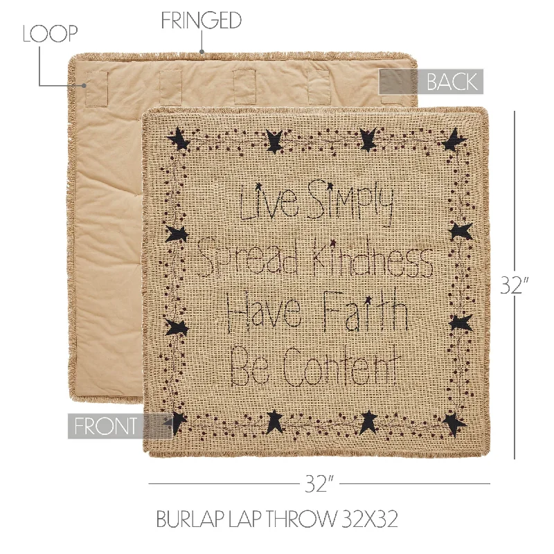 Pip Vinestar Burlap Lap Throw 32Wx32L