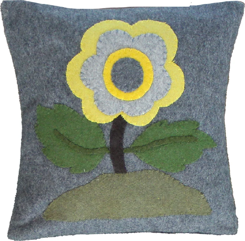 Yellow Flower Gray Pillow PLGP1013