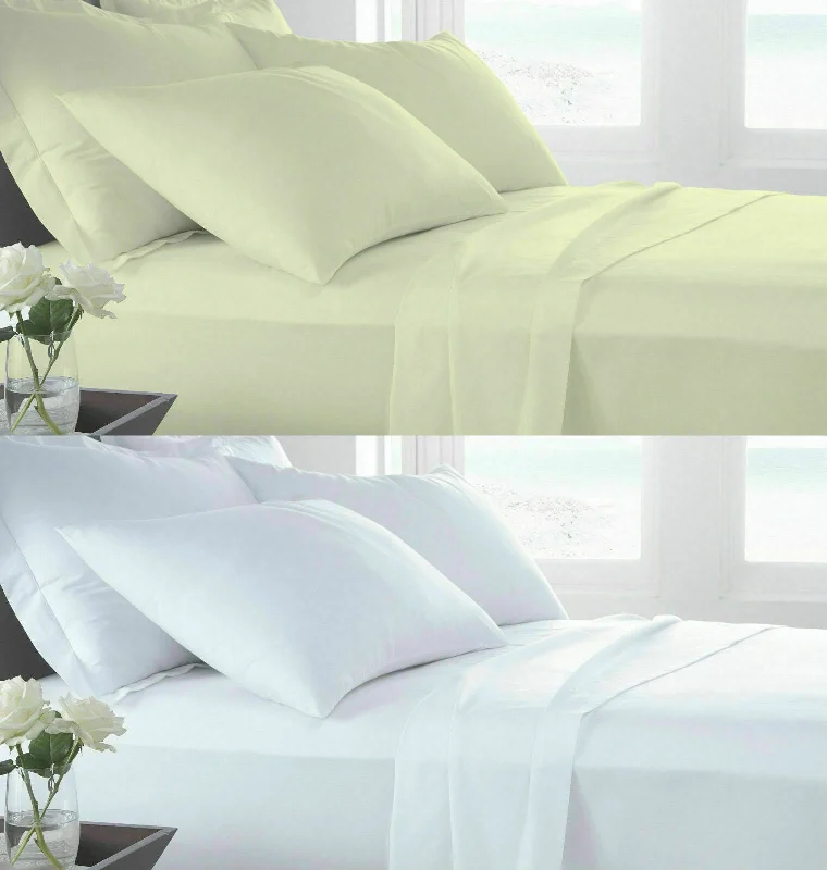 100% EGYPTIAN COTTON DUVET COVER SET SHEET PILLOWCASE PAIR