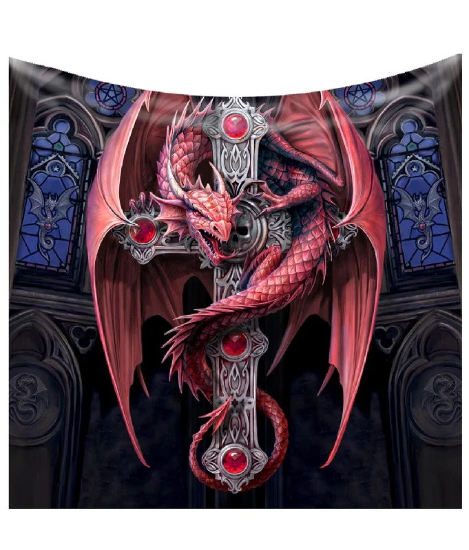 Wild Star Hearts  - Gothic Protector - Fleece Blanket featuring artwork by Anne Stokes