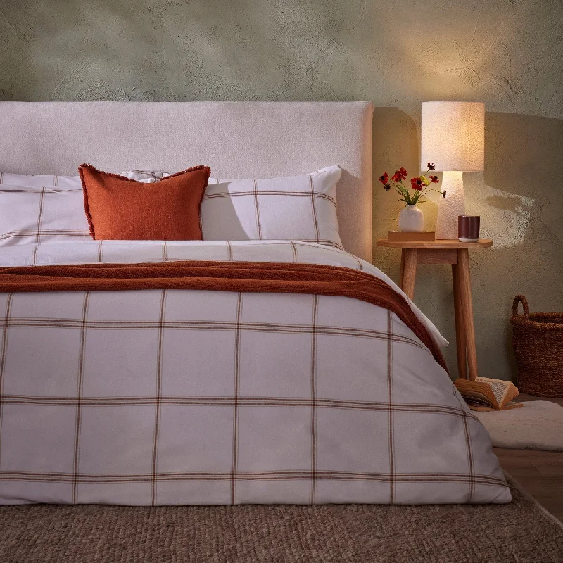 Anton  Duvet Cover - Brushed Cotton Check - Natural