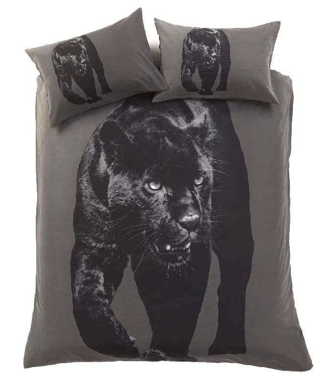 Black Panther 3D Photo Panel Duvet Set Luxurious Cotton Rich Bedding in King Double and Single Sizes Soft Durable OEKO-TEX Certified by OLIVIA ROCCO