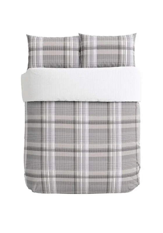 Helena Springfield Brushed Check Duvet Cover Set, Grey