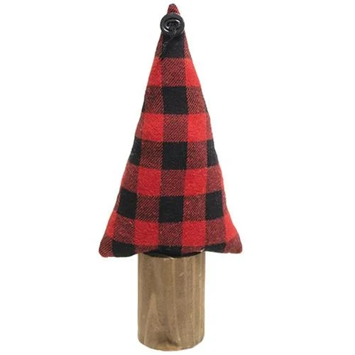 Buffalo Check Christmas Tree on Stump 13"