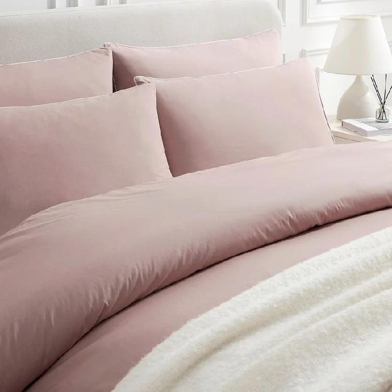 Cambridge 200 Thread Count Duvet Cover - Cotton - Dusky Rose