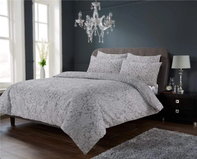 Chantilly Floral Luxury Cotton Rich Duvet Set Super Soft OEKO-TEX Certified Bedding in Single Double King Sizes by OLIVIA ROCCO