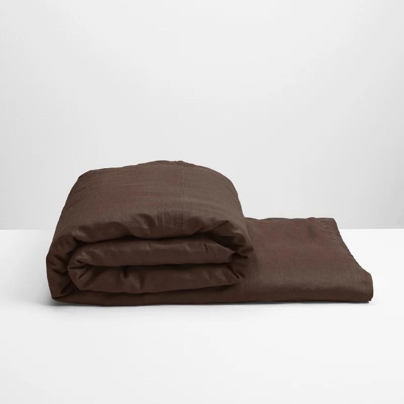 Chocolate Linen Duvet Cover