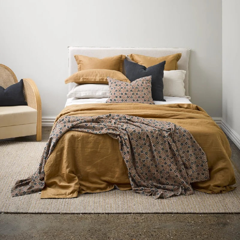 Cinnamon Linen Duvet Cover - Single & King Single