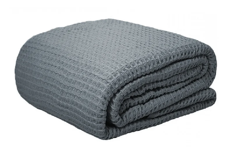 Egyptian Cotton Waffle Blanket Charcoal