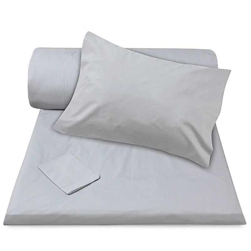 Silver Plain Duvet Cover + Pillowcases (350 TC)