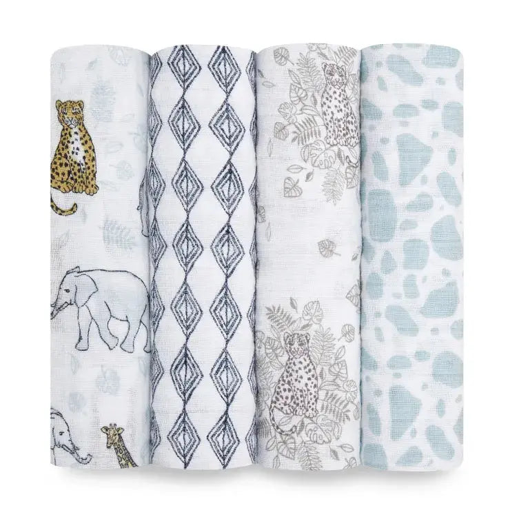 Cotton muslin 4-pack "jungle"