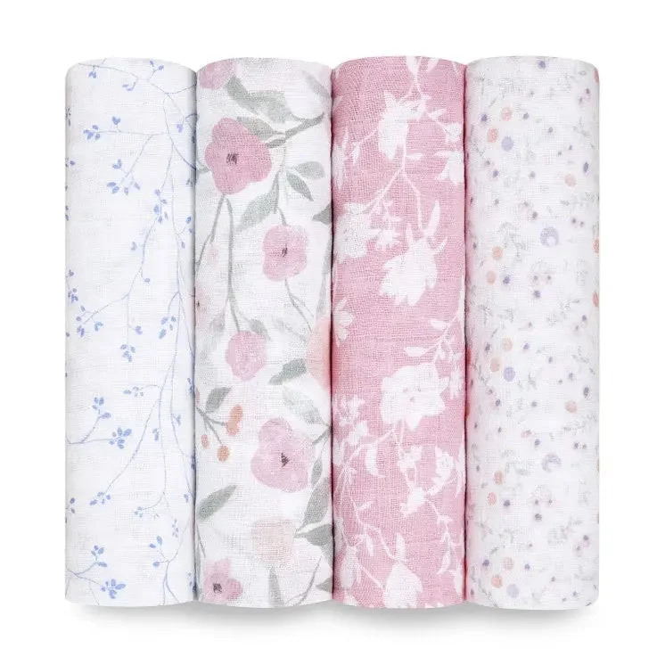 Cotton muslin 4-pack "ma fleur"