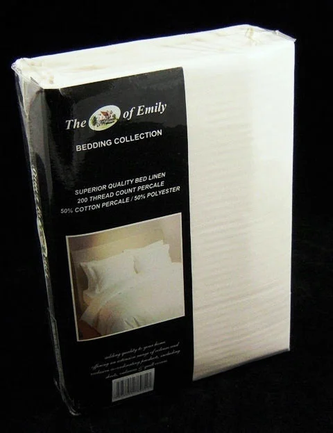 Cream Single Quilt Cover Set Polycotton 200Tc