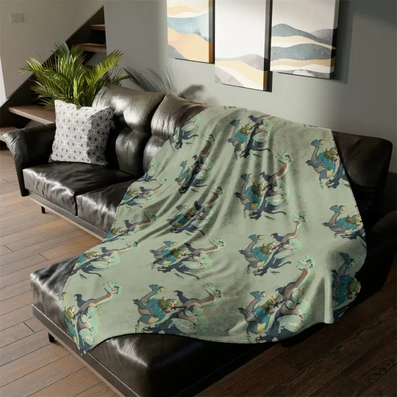 Snuggle with the Soft Polyester Cute Dinosaur Blanket