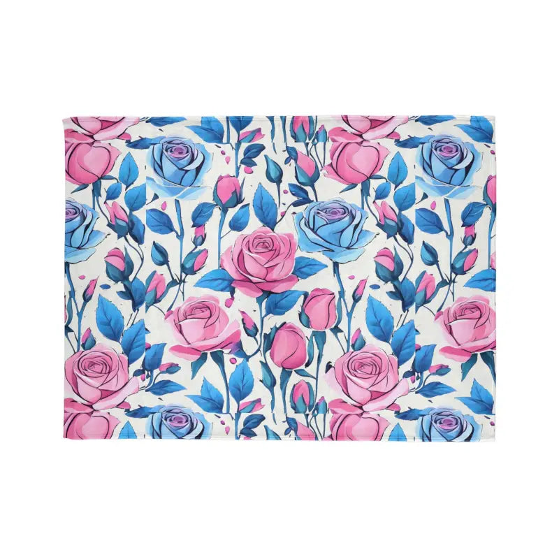 Luxurious Blue Roses Soft Polyester Blanket Bliss