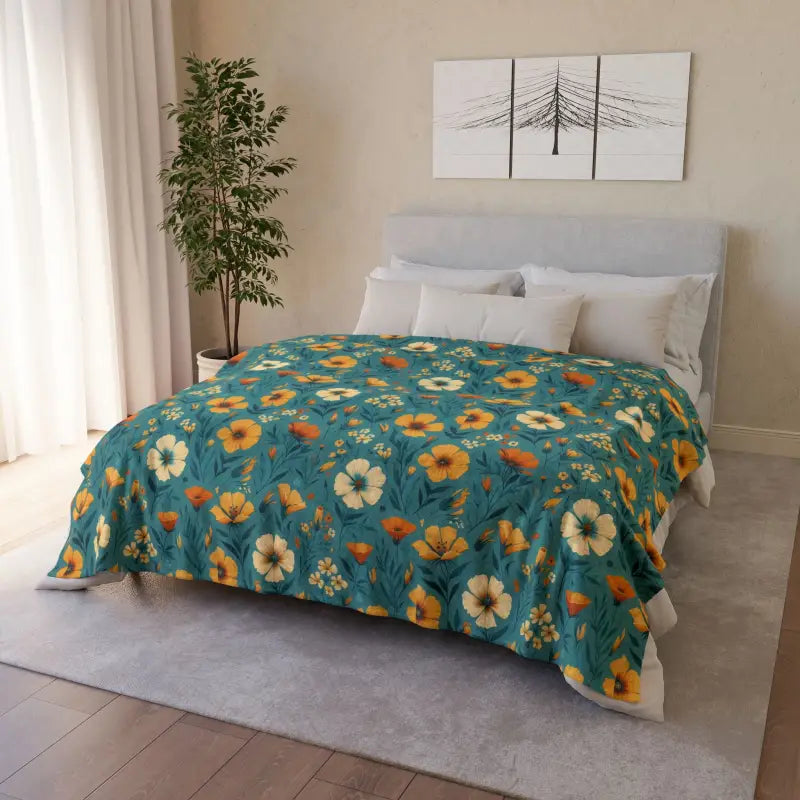 Cozy Up with our Soft Yellow Wild Flowers Blanket