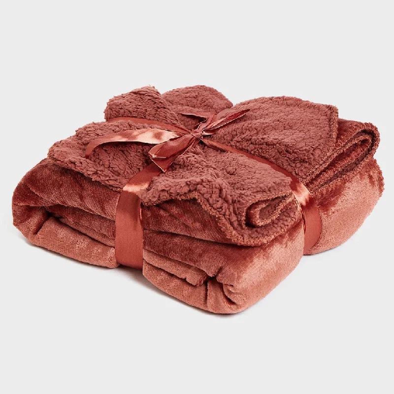 Double Lined Sherpa Throw 140x180cm