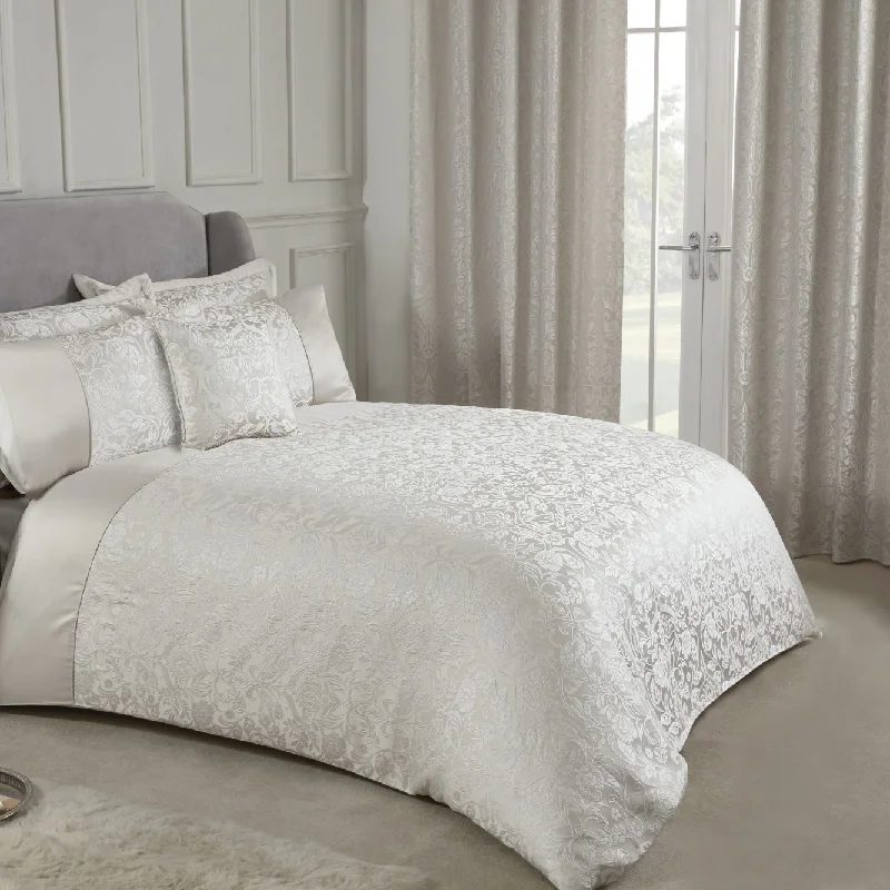 Eden Cream Embellished Jacquard Duvet Set