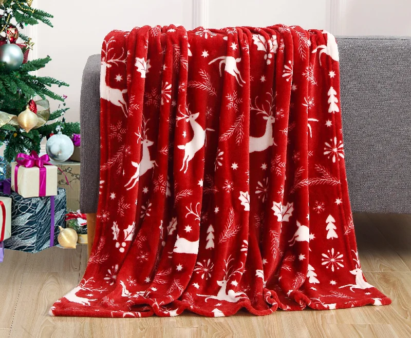 Elegant Comfort 50" x 60" Holiday Velvet Plush Blanket Throw - 50 x 60 inches