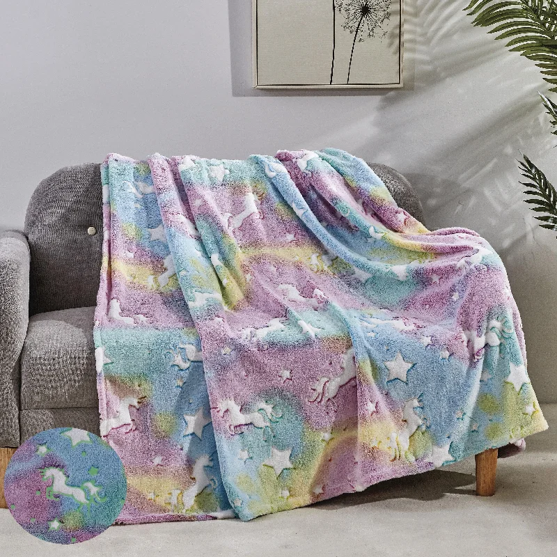 Elegant Comfort Glow In the Dark 50" x 60" Throw Blanket - Velvety Feel, 50 X 60 inches