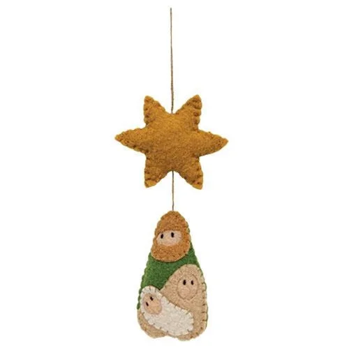 Felted Holy Family Ornament