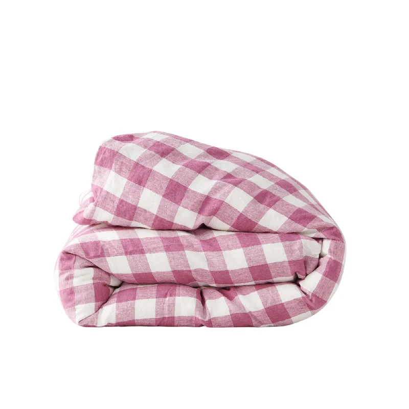 Fuchsia Gingham Duvet Cover