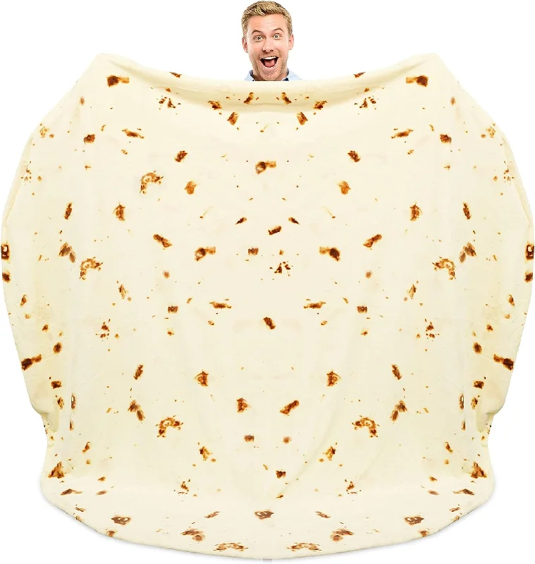 Giant Double Sided Tortilla Blanket 80inches - Novelty Big Tortilla Blanket for Adults and Kids (60 Inches)