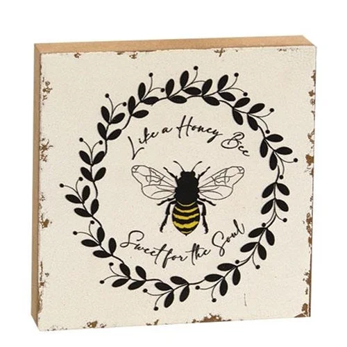 Honey Bee Wood Block