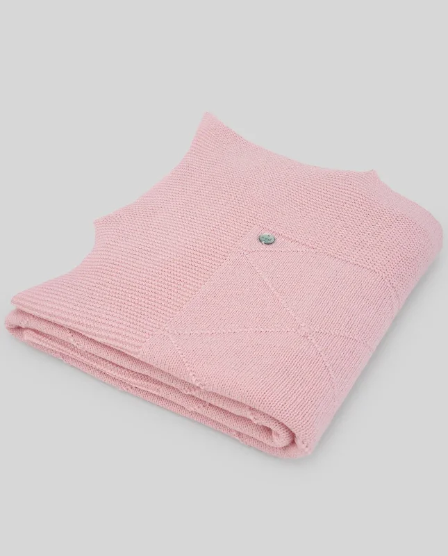 Girls knitted shawl in chalk pink