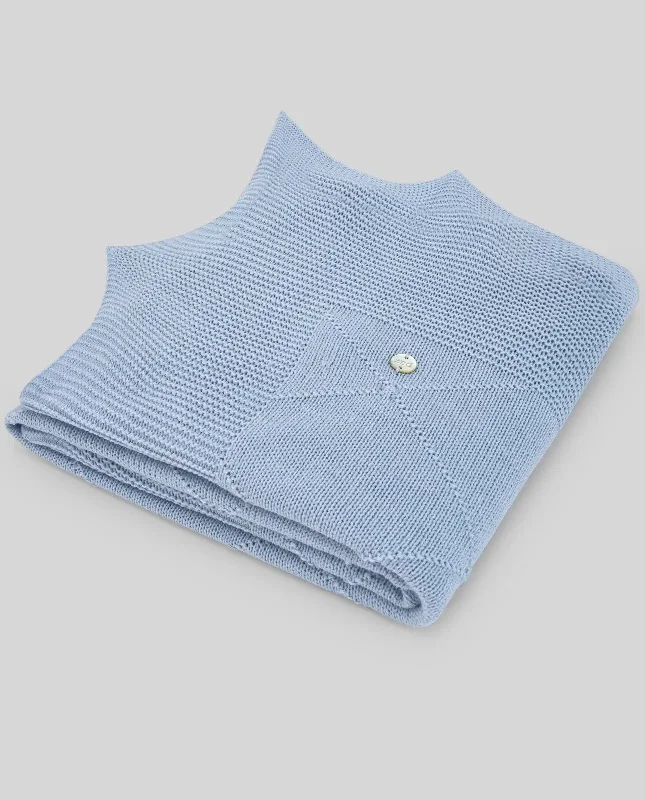 Boys knitted shawl in chalk blue