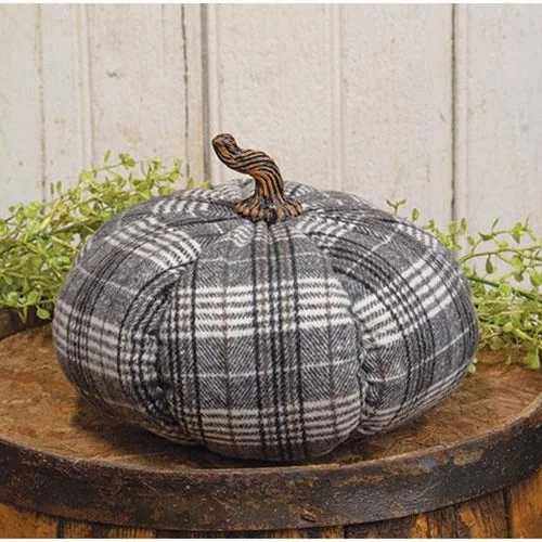 Large Plush Plaid Pumpkin