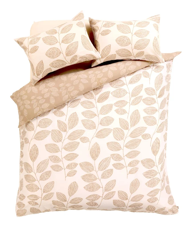 Leaves Design Cotton Rich Duvet Cover Set Nature-Inspired Soft Durable Bedding with Pillowcases for All Bed Sizes Multiple Colors by OLIVIA ROCCO