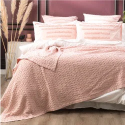 Lexico Cotton Waffle Rose Blanket