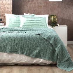 Lexico Cotton Waffle Sage Blanket