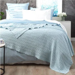 Lexico Cotton Waffle Sky Blanket